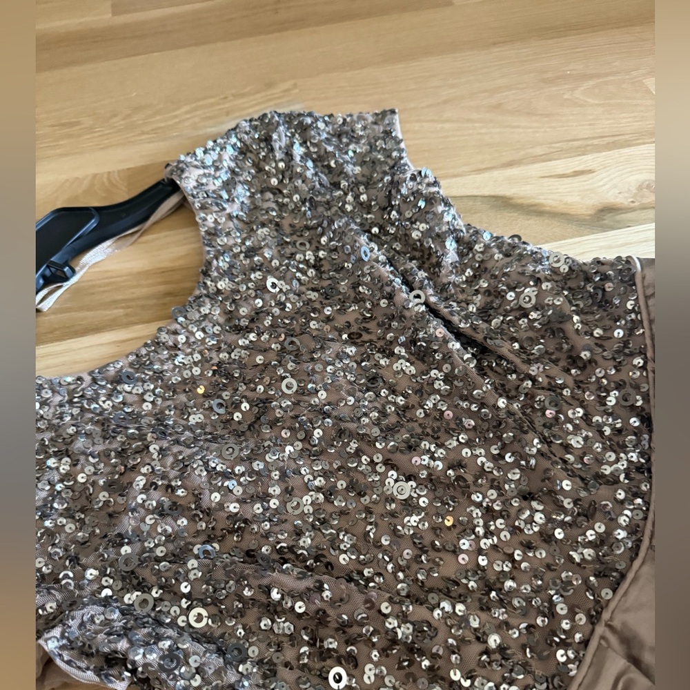 Adrianna Papell Sequin Bodice Taffeta Ballgown Size 4 - Picture 5 of 7